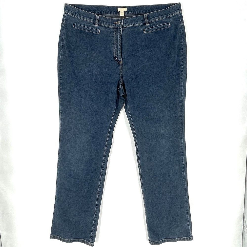 Vtg Rare‎ Nordstrom Encore Women Plus Size Blue Jean Size 18w Straight Leg